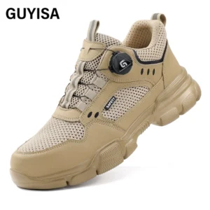 Workwear series khaki summer style European standard steel toe cap labor protection shoes GUYISA