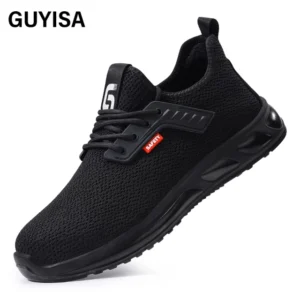 New black sports series anti - impact European standard steel toe cap Kevlar sole labor protection shoes GUYISA