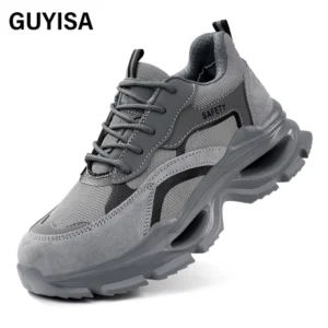 أحذية رياضية رمادية اللون لحماية العمال من الكسر والثقب من GUYISA