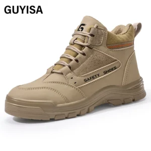 Safety shoes  for men steel toe Rubber shoes anti-puncture safety shoes GUYISA