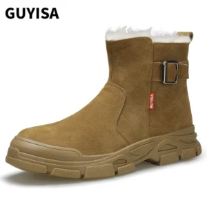 Winter suede non-slip rubber soled steel head safety boots  PPE Safety shoes china factory