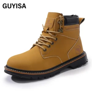 New yellow workwear series rubber sole labor protection shoes GUYISA all-season boots