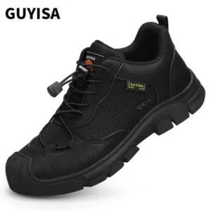 Mesh Easy Clean Microfiber Lightweight Rubber Sole Men's Steel Toe Safety Shoes